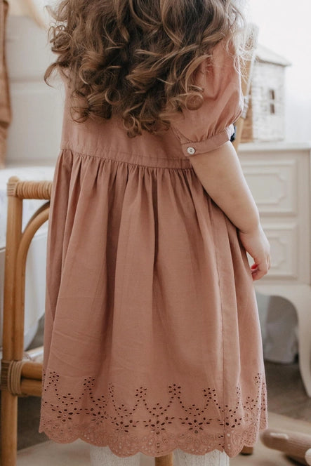 Aurora | Ruffle Collar Cotton Dress | Chocolat