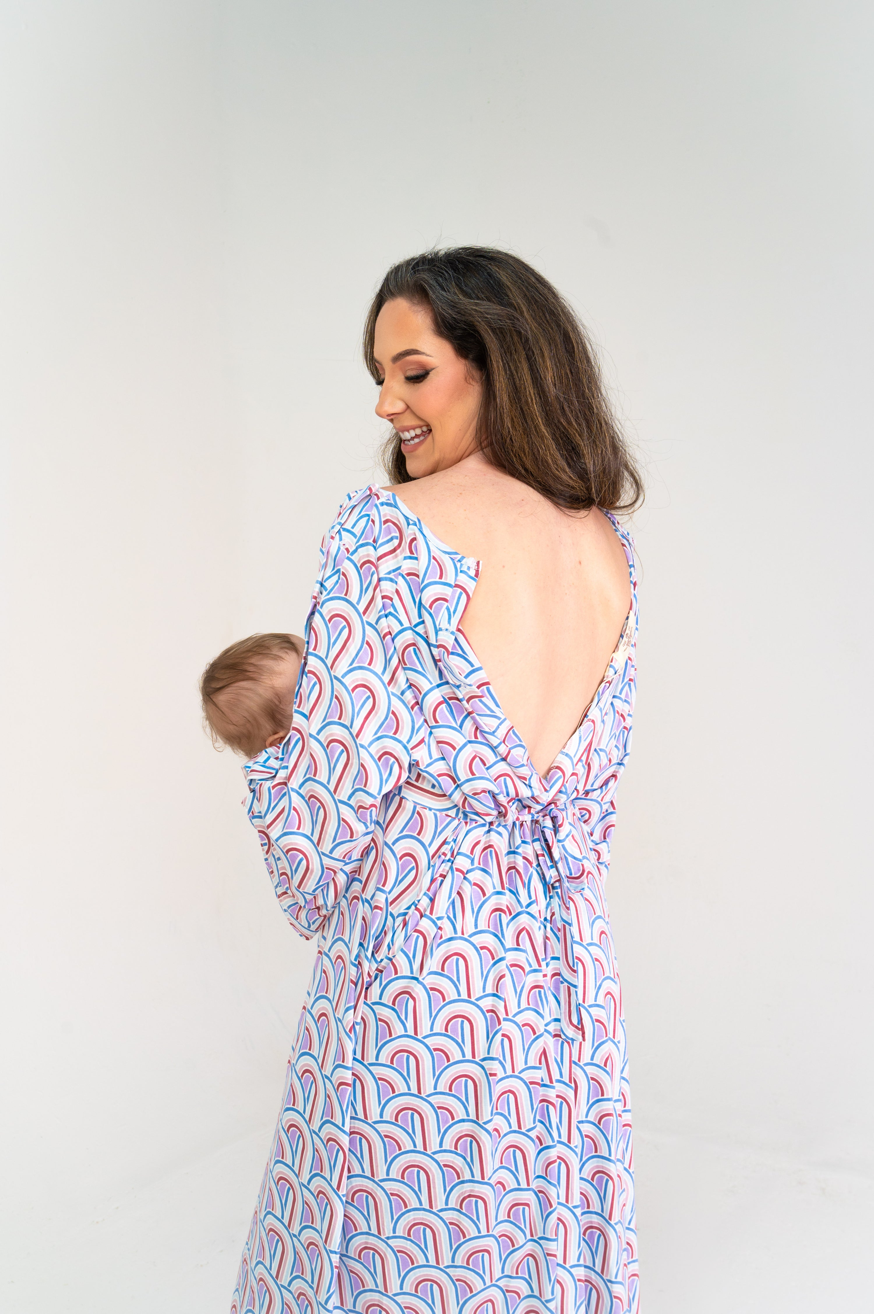 Amelia Labor & Postpartum Gown Rainbow Edition