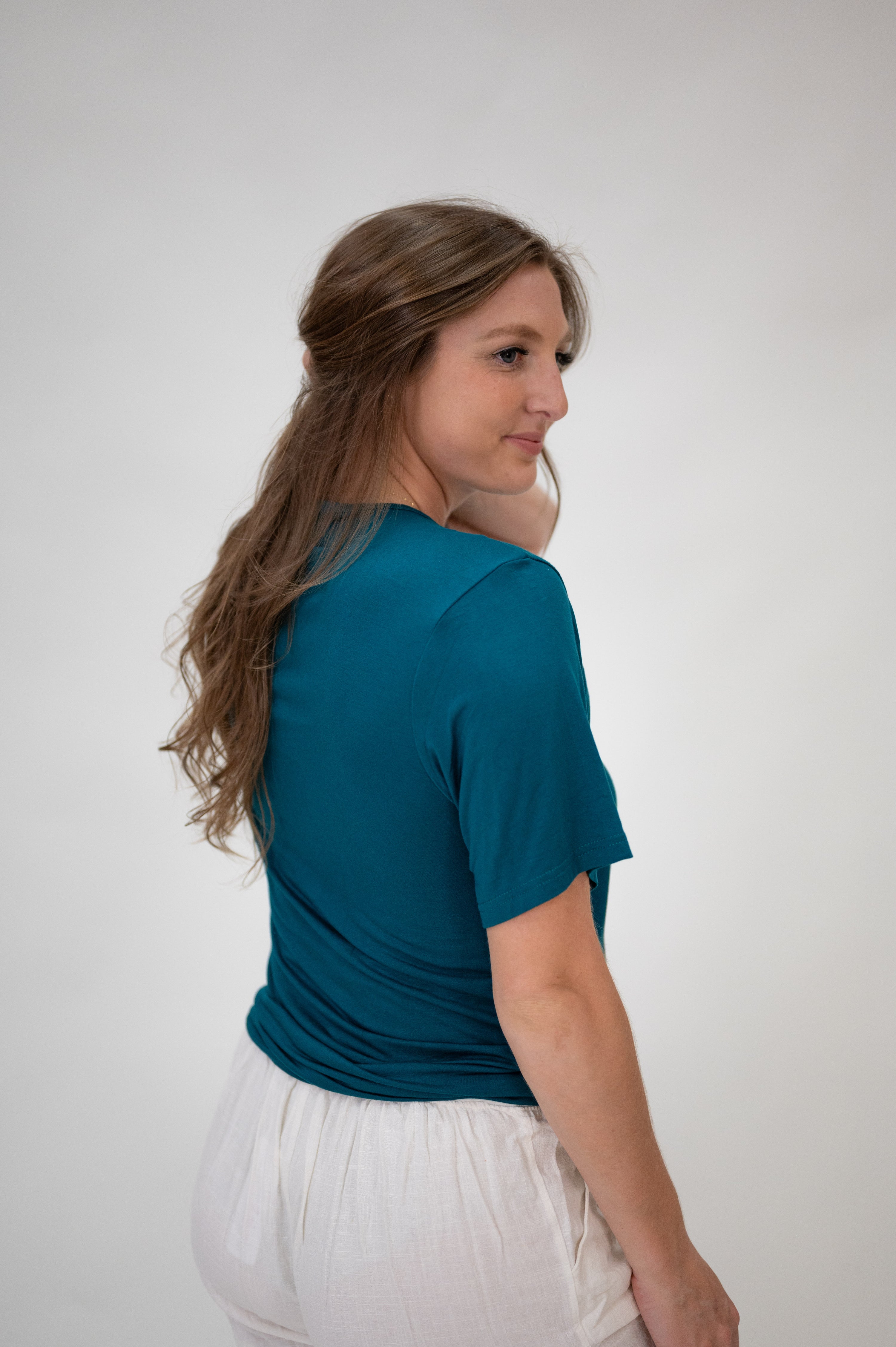 The Cameron Unisex Nursing and Skin to Skin Shirt in Deep Teal