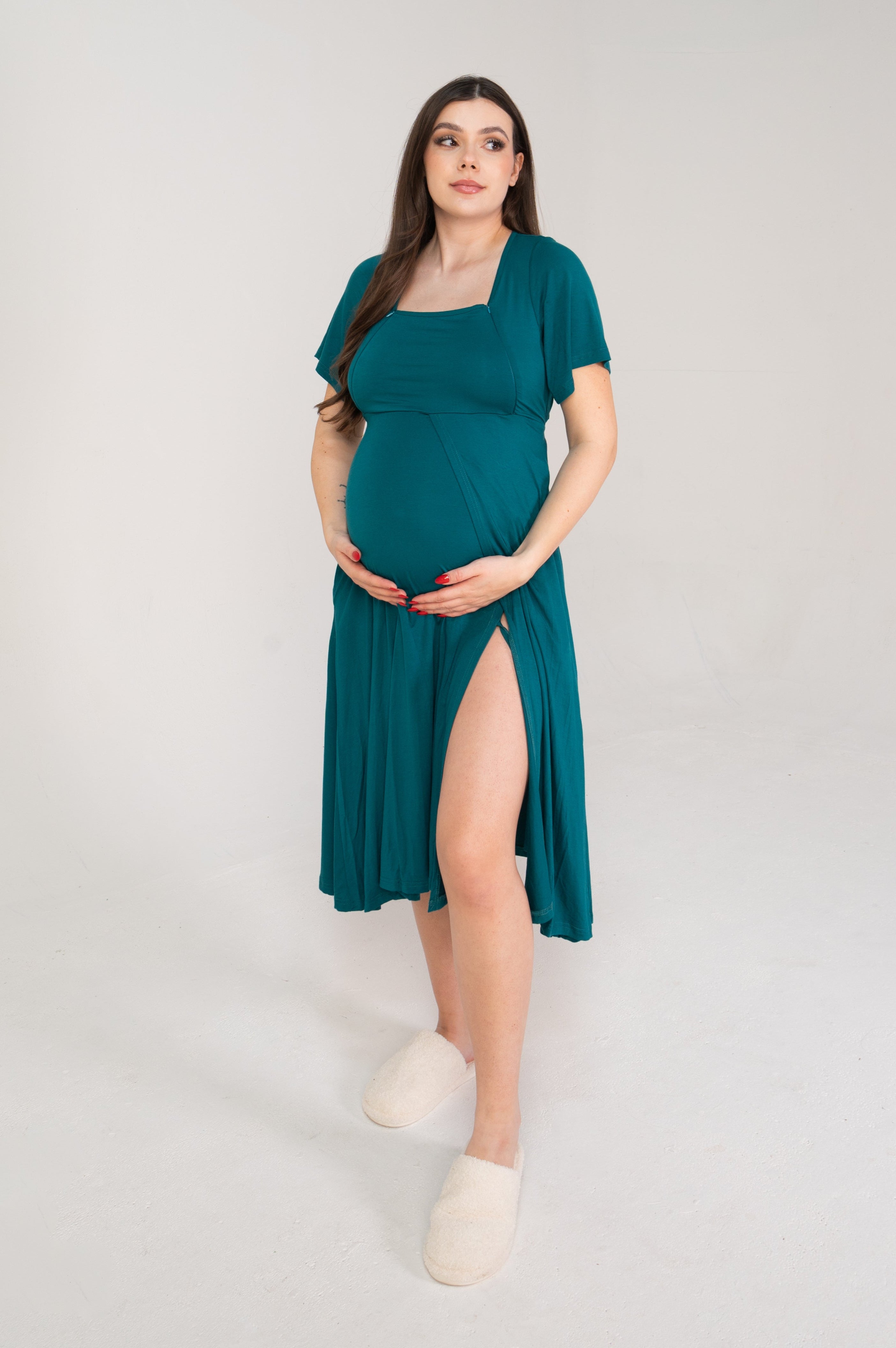 Cassidy Labor & Postpartum Gown Teal