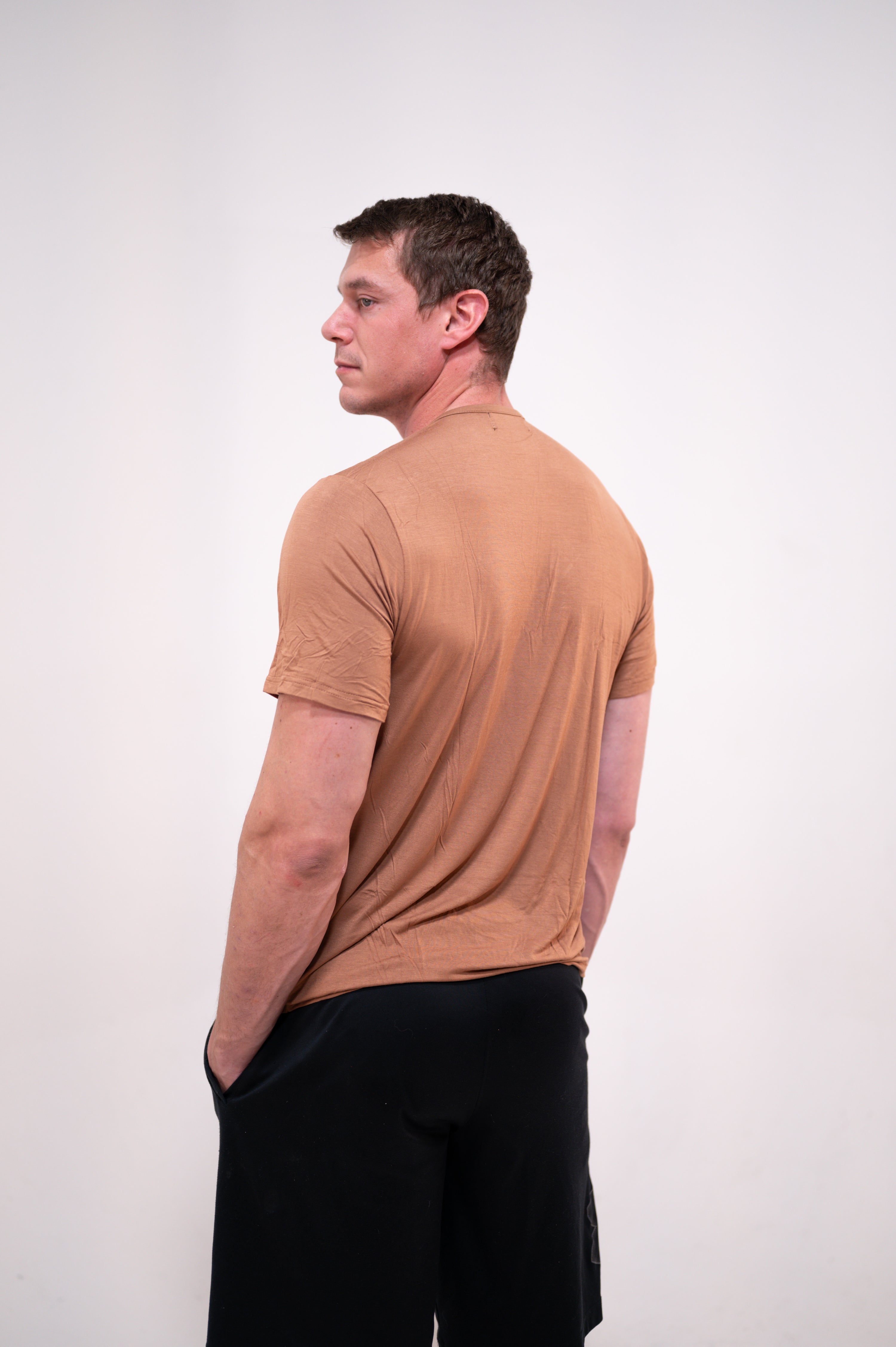 The Cameron Unisex Nursing and Skin to Skin Shirt in Caramel