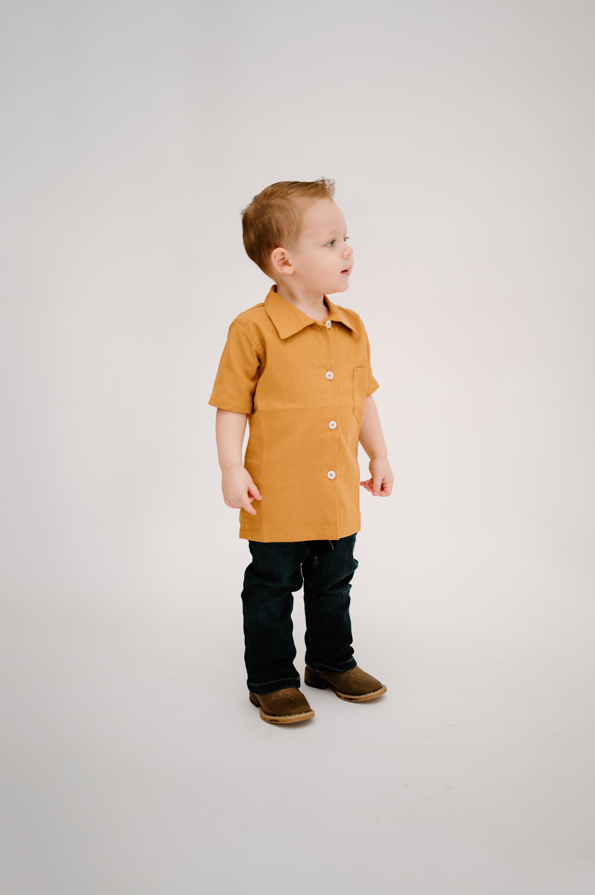 Everett shirt for kids in mustard