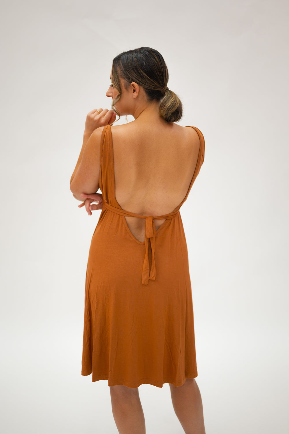 Juliet Labor & Postpartum Gown in Burnt Orange