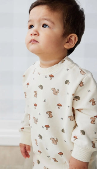 Organic Cotton Jalen Oversized Jumper - Woodland Friends