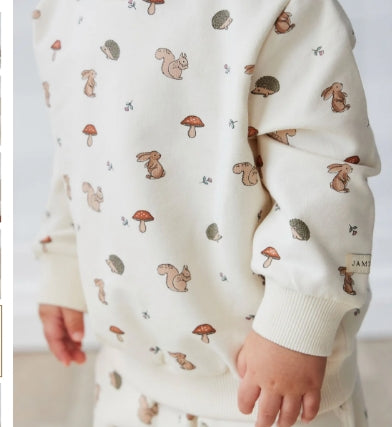 Organic Cotton Jalen Oversized Jumper - Woodland Friends