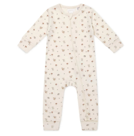 Organic Cotton Reese Zip Onepiece - Woodland Friends