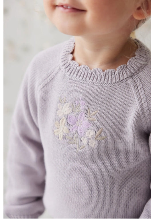 Audrey Knitted Jumper - Starling Goldie Bouquet