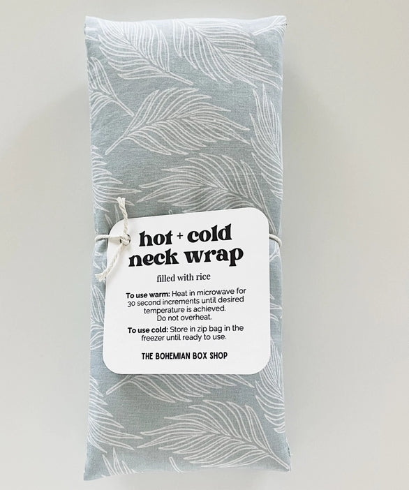 Hot & Cold Therapy Neck Wrap - White Ferns Blue-Gray