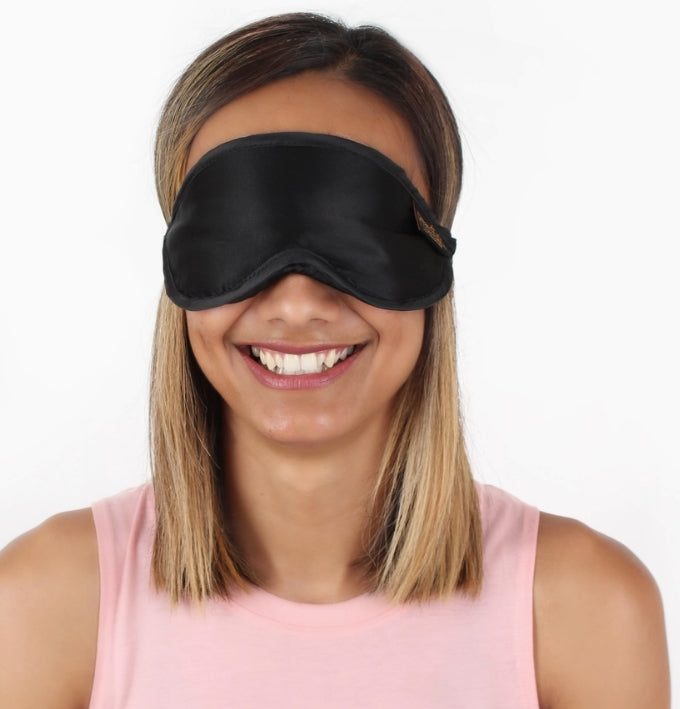 Ultra Silk Slim Sleep Mask, 100% Mulberry Silk - Black