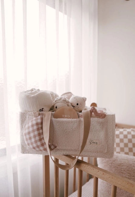 Nappy Caddy Organizer - Teddy | Beige Handles