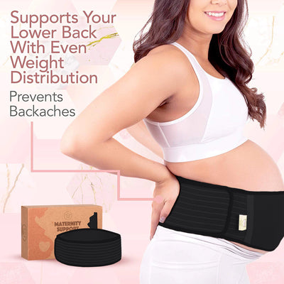 KeaBabies Maternity Support Belt (Midnight Black, One Size)