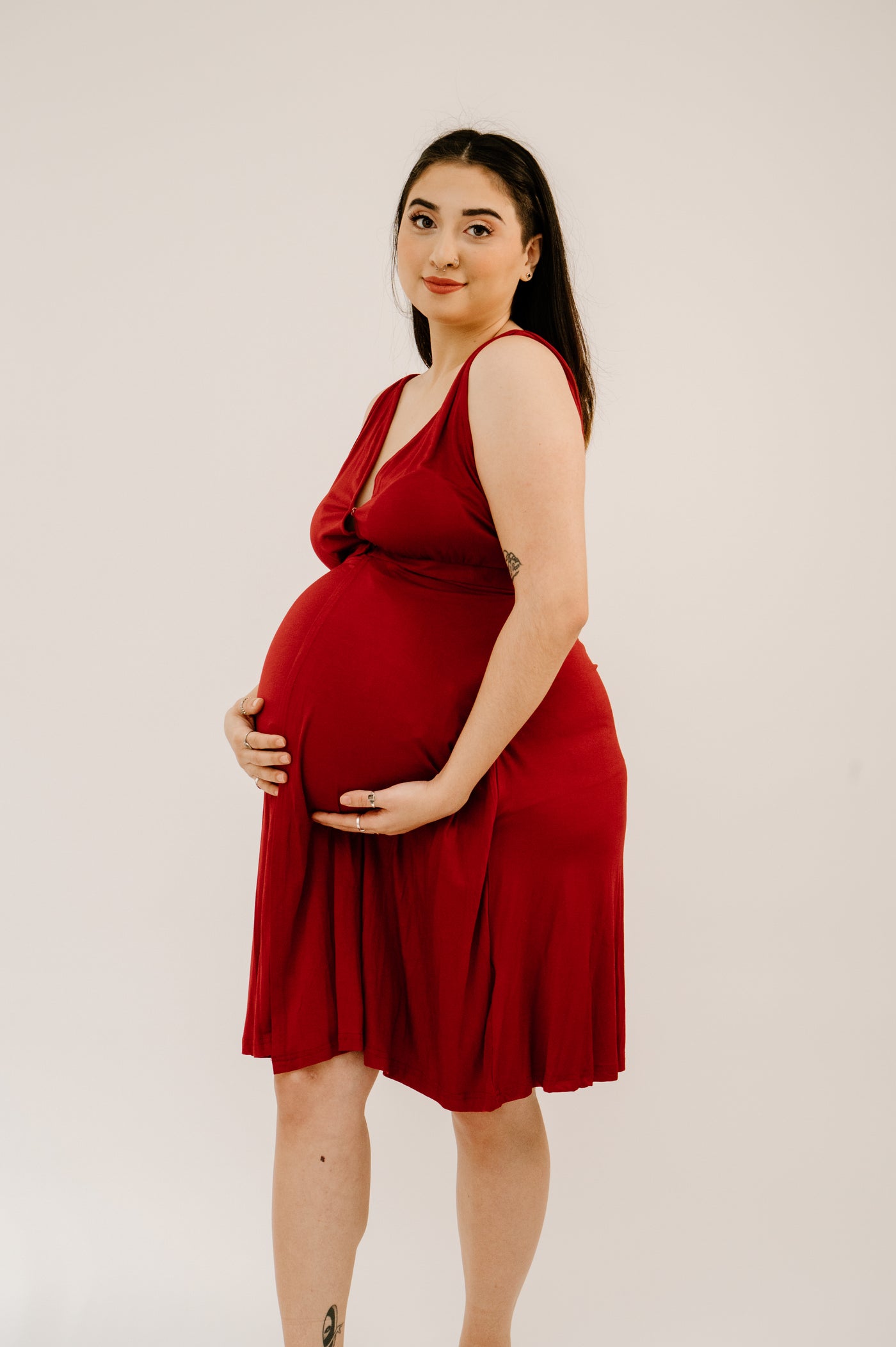 Juliet Labor & Postpartum Gown in Crimson