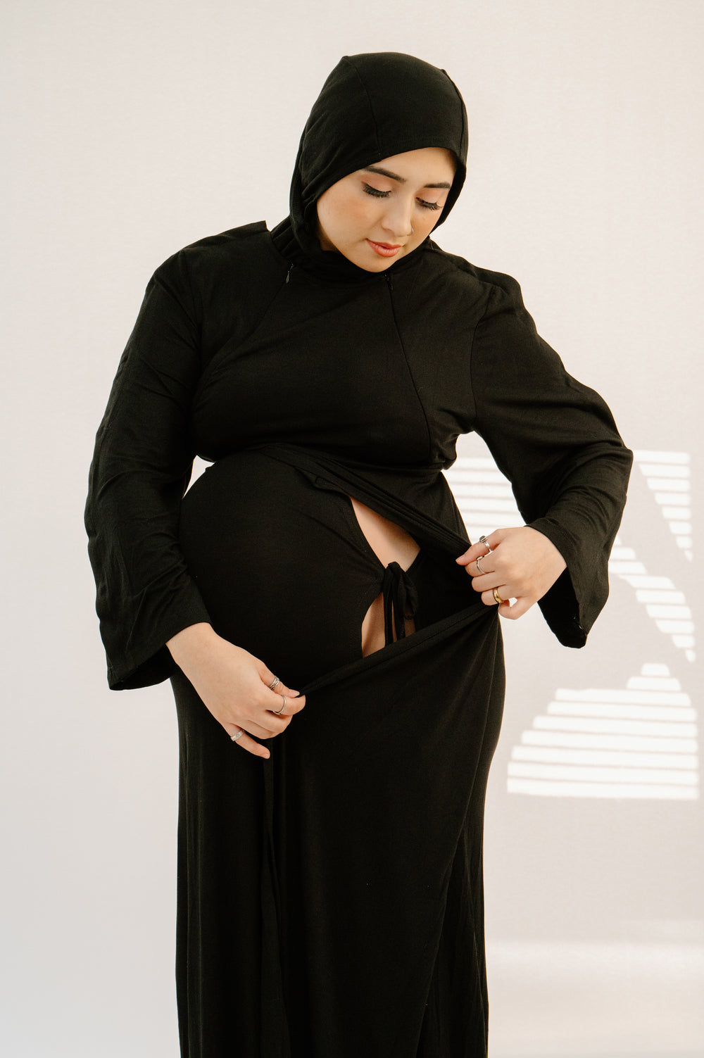 Nadia Labor & Postpartum Gown in Black