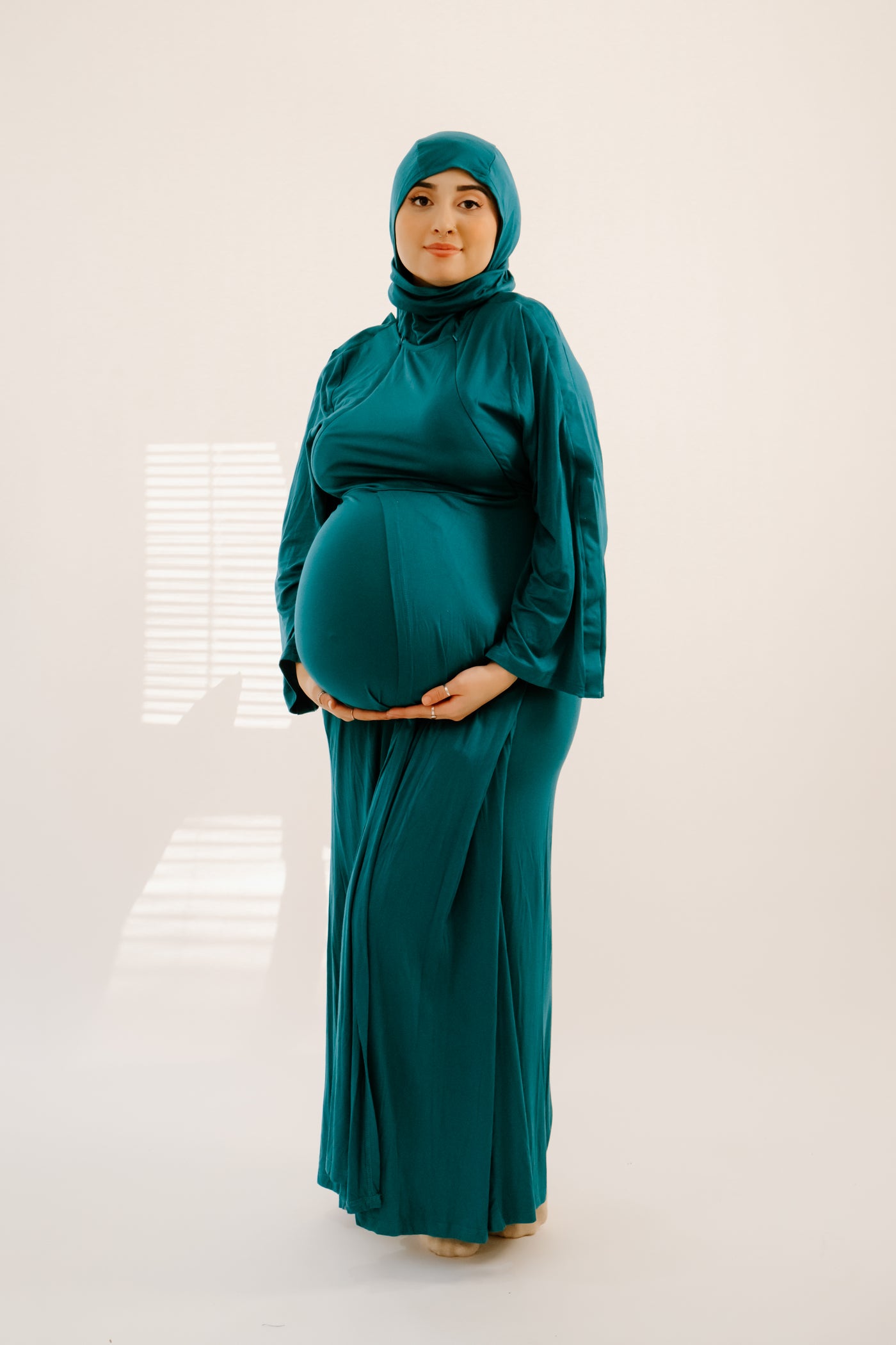 Nadia Labor & Postpartum Gown in Deep Teal